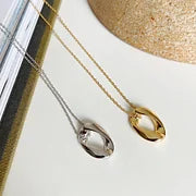925 Sterling Silver IG Style Circle Geometric Silver Necklaces
