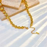 Punk Geometric 304 Stainless Steel 18K Gold Plated Beaded Gold Plated Stainless Steel Necklaces