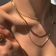 Fashion Geometric 304 Stainless Steel Plating Layered Necklaces