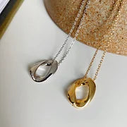 925 Sterling Silver IG Style Circle Geometric Silver Necklaces