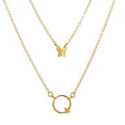 Casual Lady Star Moon Butterfly Alloy Metal Brass Plating Inlay Rhinestones Pearl Zircon 18k Gold Plated Gold Plated Silver Plated Layered Necklaces Long Necklace Necklace