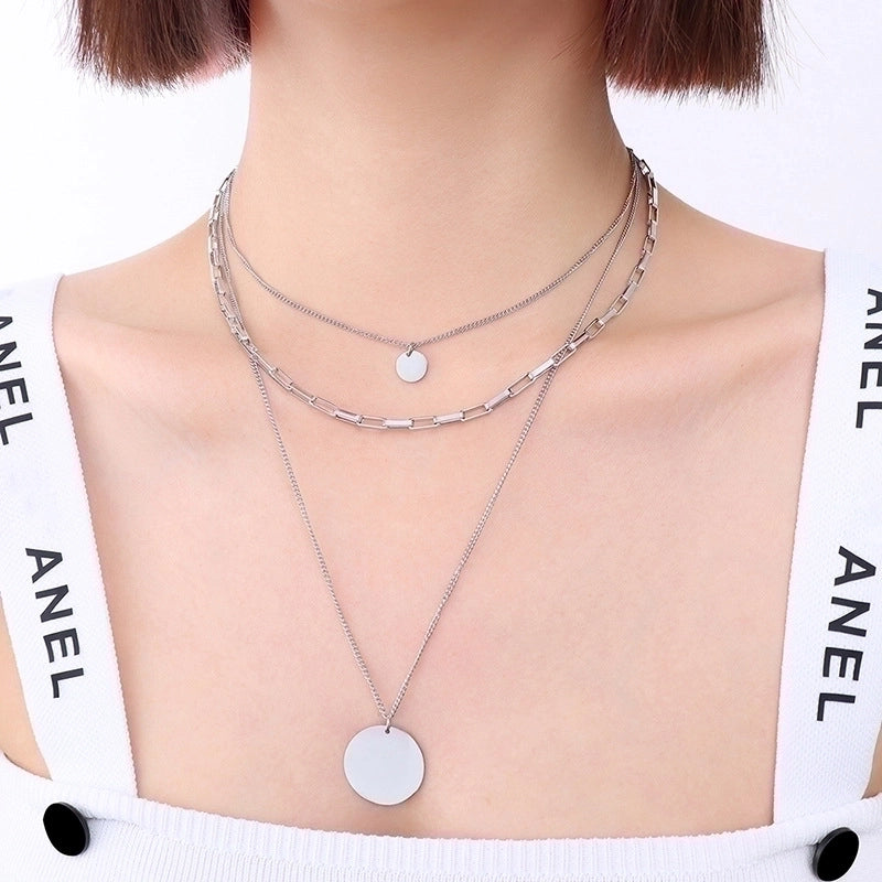 Fashion Geometric 304 Stainless Steel 18K Gold Plated Plating Necklace
