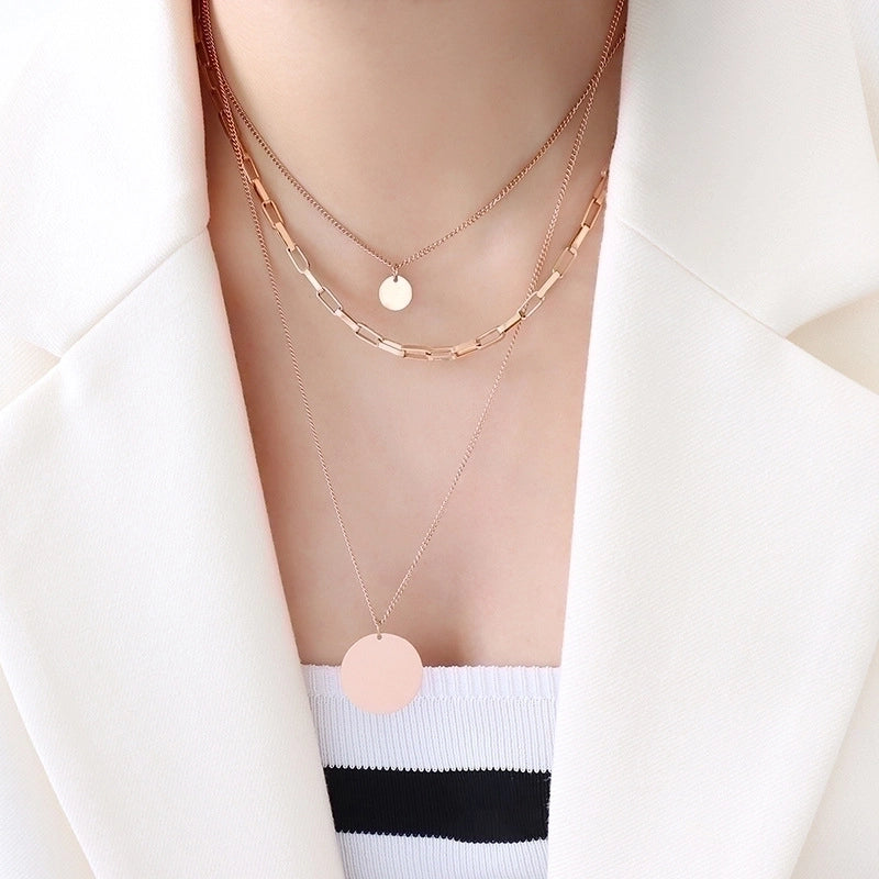 Fashion Geometric 304 Stainless Steel 18K Gold Plated Plating Necklace