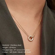 Minimalist Solid Color Stainless Steel Plating Gold Plated Layered Necklaces