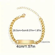 304 Stainless Steel Cuban Link Chain Curb Chain Plating Solid Color Rectangle Bracelets