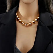 Punk Geometric 304 Stainless Steel 18K Gold Plated Beaded Gold Plated Stainless Steel Necklaces