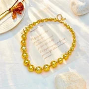 Punk Geometric 304 Stainless Steel 18K Gold Plated Beaded Gold Plated Stainless Steel Necklaces